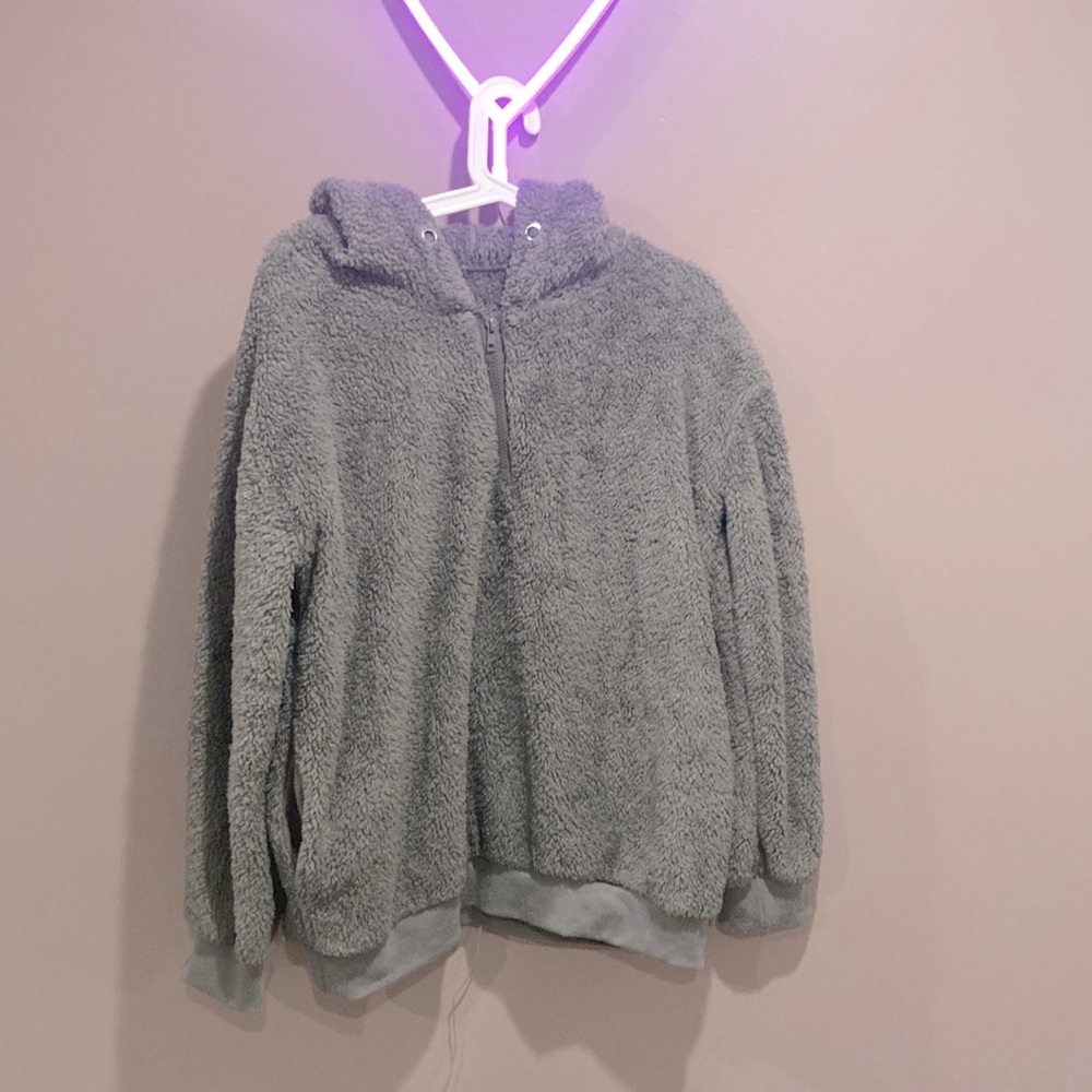 Gray fuzzy jacket